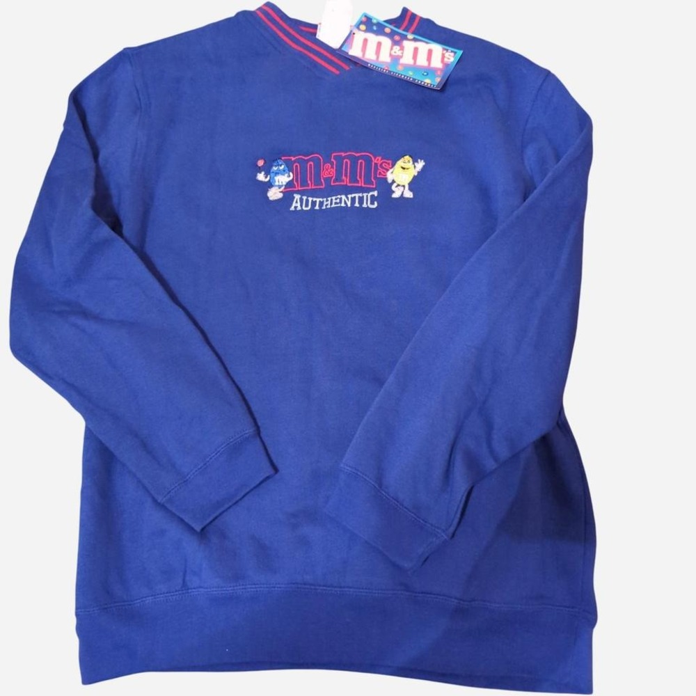 vintage M&M's Authentic‎ blue crewneck sweatshirt